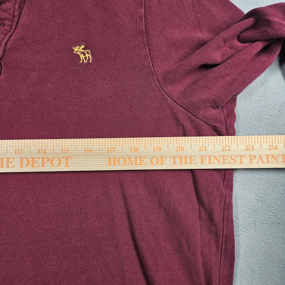 Vintage Abercrombie & Fitch Muscle Polo Shirt Mens XL Red Preppy Long Sleeve Y2K - Picture 15 of 16